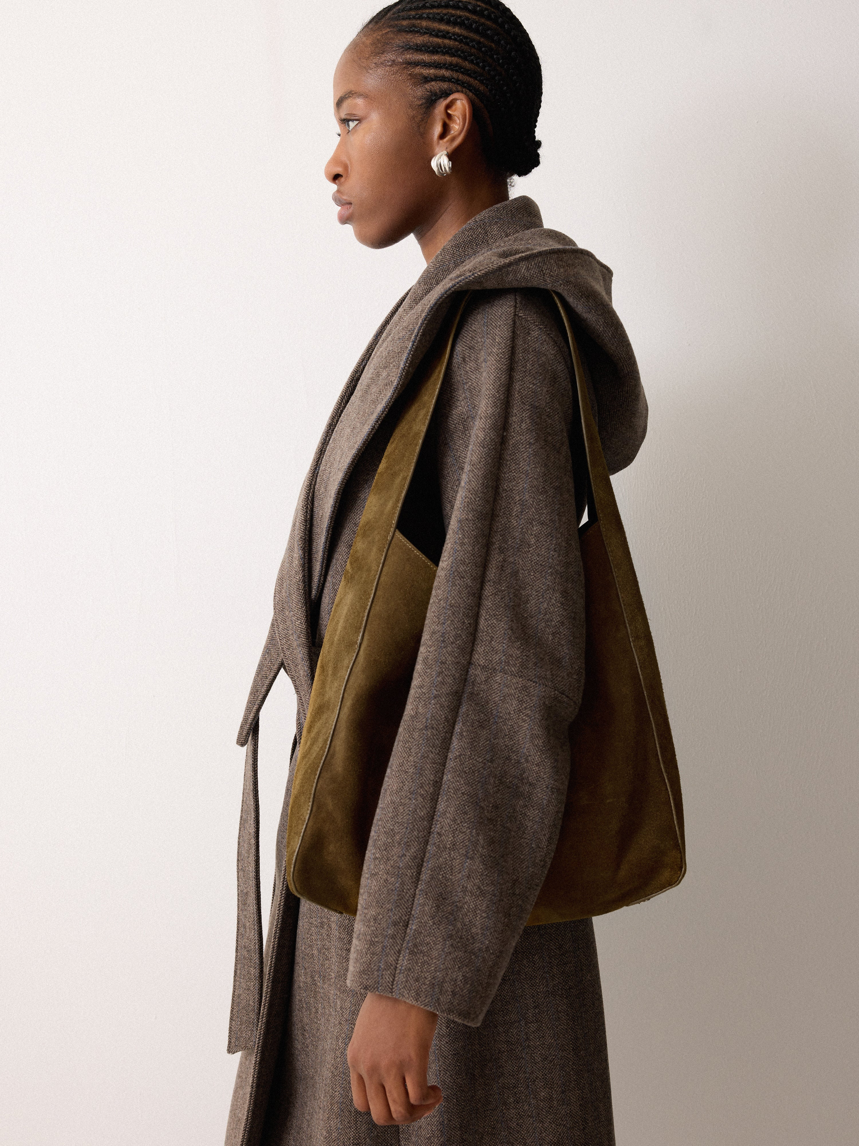 Heckfield Suede Tote | Khaki | Jigsaw (UK)