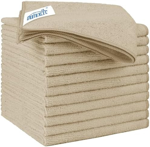 HOMEXCEL Brown Microfiber Cleaning Cloth 12 Pack, 12.5 x 12.5 inch Microfiber Towels for Cars, Ul... | Amazon (US)