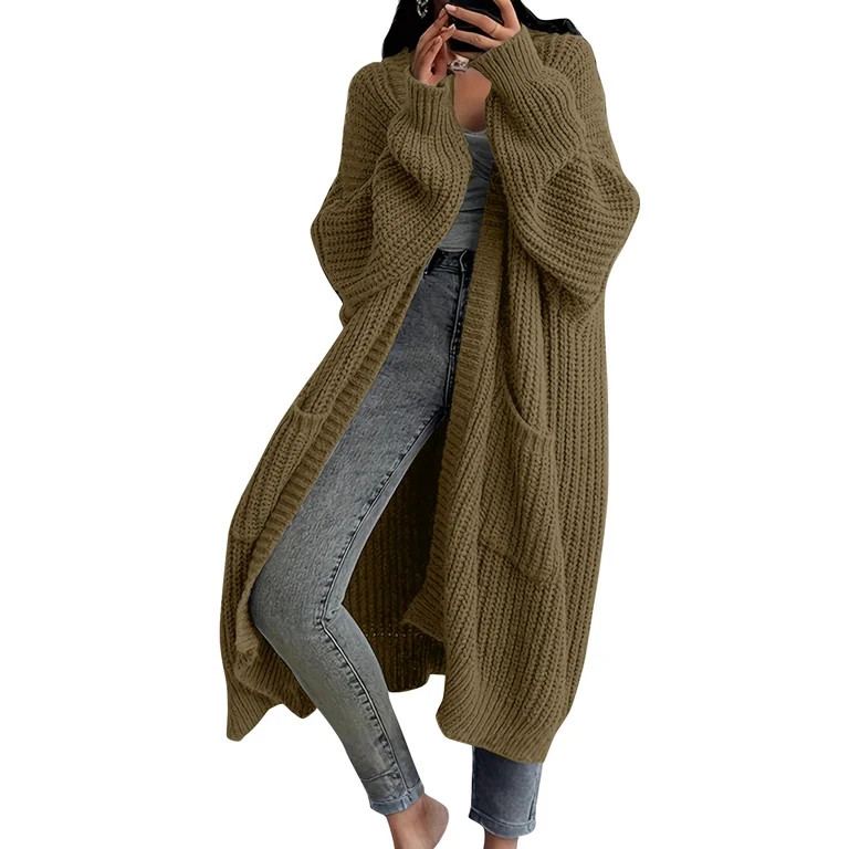 Stichou Chunky Cardigan Sweaters for Women,2025 Fall Fashion Lantern Long Sleeve Oversized Knit O... | Walmart (US)