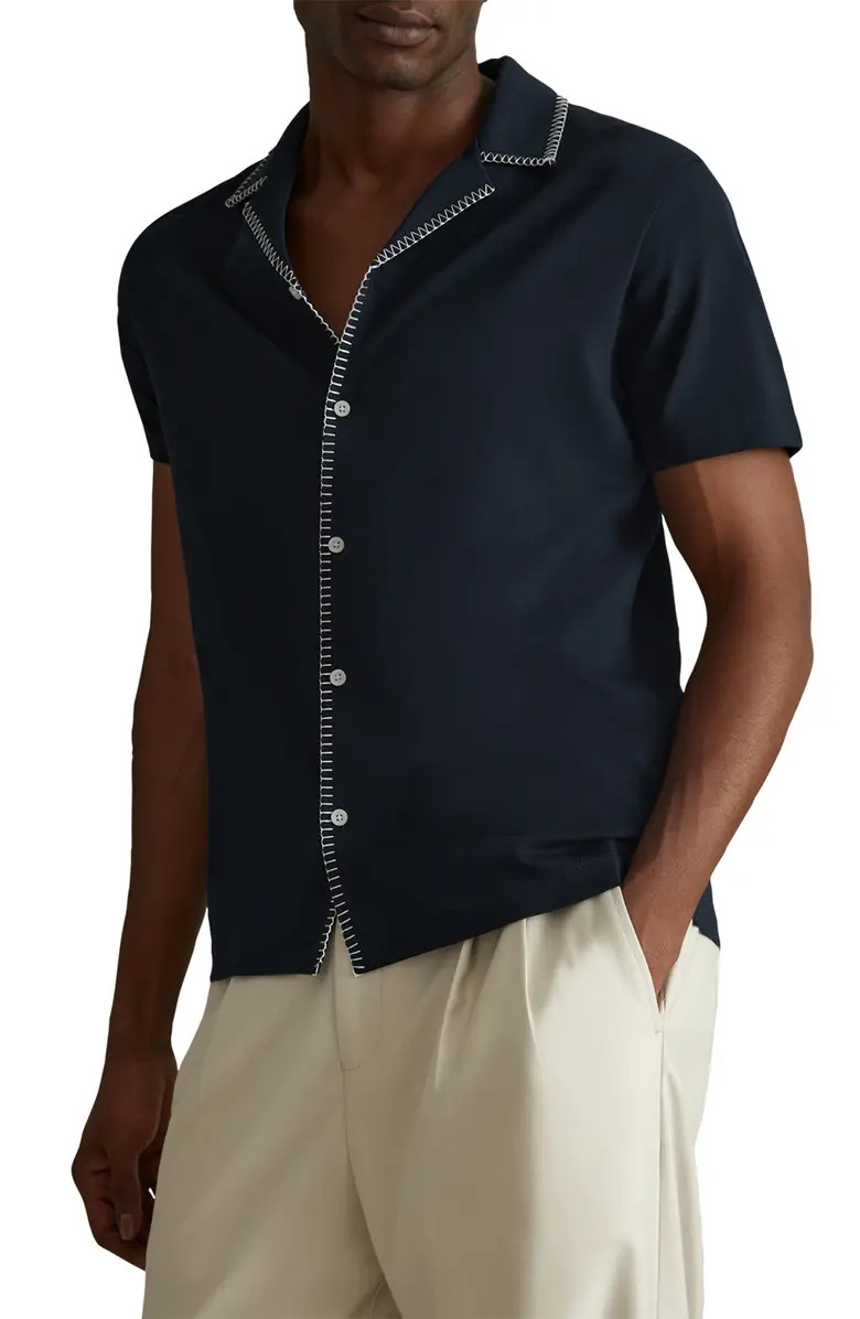 Harbour Contrast Stitch Camp Shirt | Nordstrom