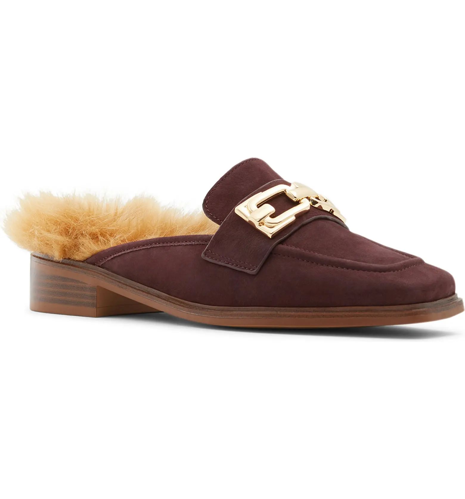 Page Turner Faux Fur Lined Mule | Nordstrom
