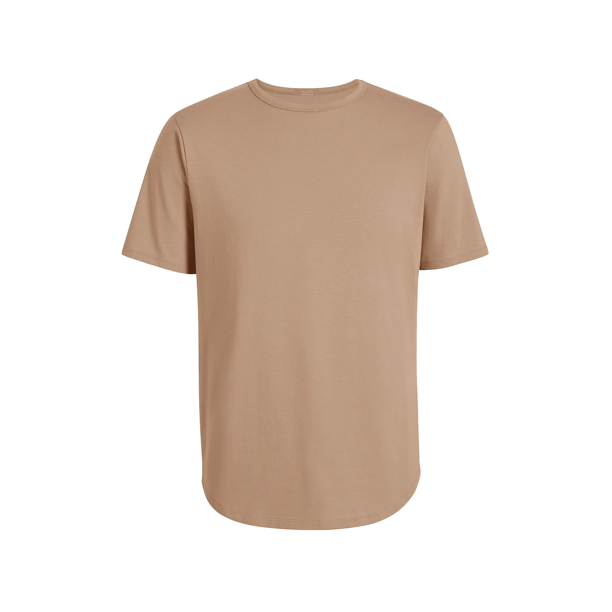 Men's Short Sleeve Curved Hem T-Shirt | Sand - nuuds | nuuds