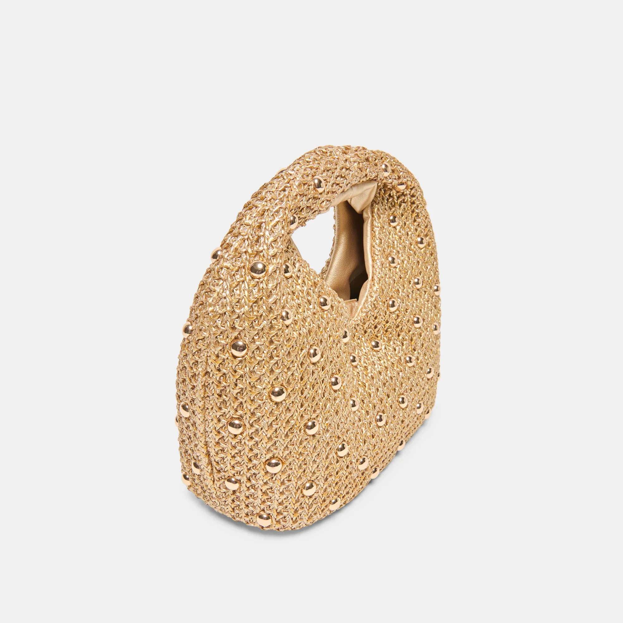 Dahlia Gold Raffia Handbag | Dolce Vita | DolceVita.com