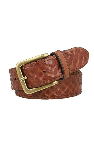 Frye Men's Leather Woven Belt, Brown, 42 | Amazon (US)