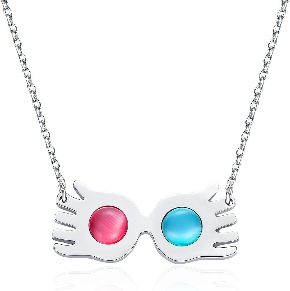 Dr's gift Luna Lovegood Necklace Luna Lovegood Glasses Necklace Opal Spectrespece Pendant Costume... | Amazon (US)