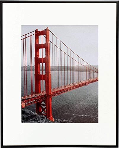 Frametory, 11x14 Inch Matte Black Aluminum Metal Picture Frame and Real Glass with Ivory Color Ma... | Amazon (US)