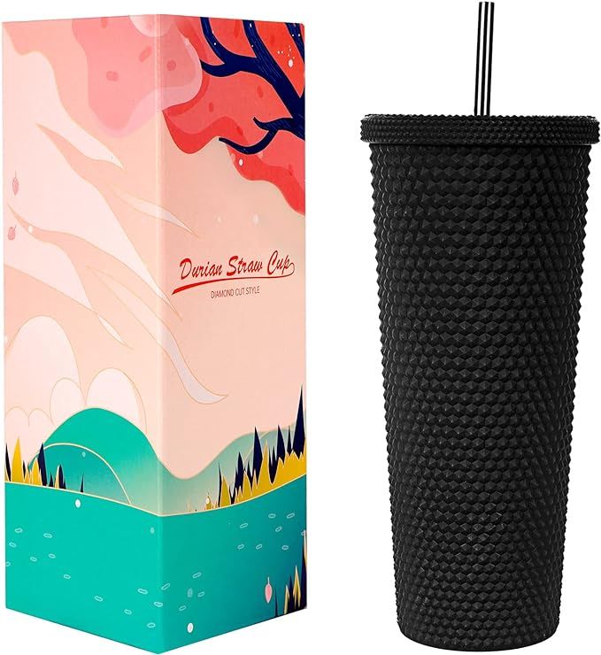 DREAMING MY DREAM 24Oz Studded Cups Tumbler with lid And Straw, Double Wall Insulated Matte Cup, ... | Amazon (US)