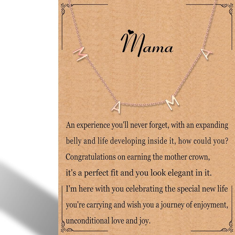 RWQIAN Mama Necklace for Women Mama Pendant Necklace Gifts for New Mom,Mom To Be Necklace Gift fo... | Amazon (US)