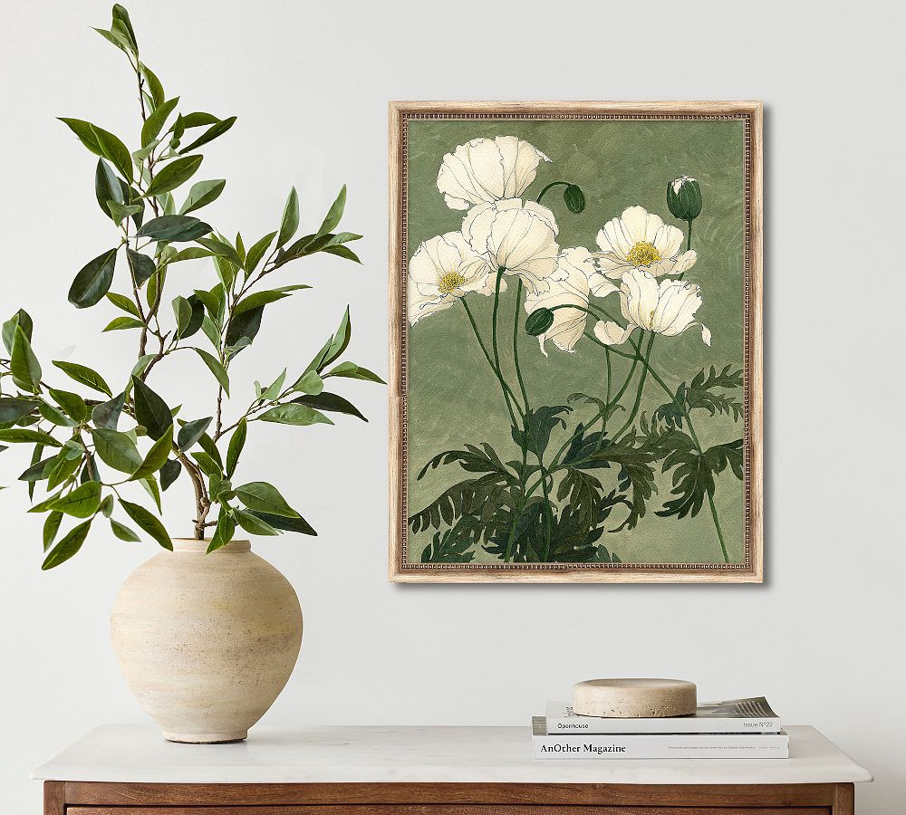 White Poppies Framed Print by Carleigh Courey | Pottery Barn (US)