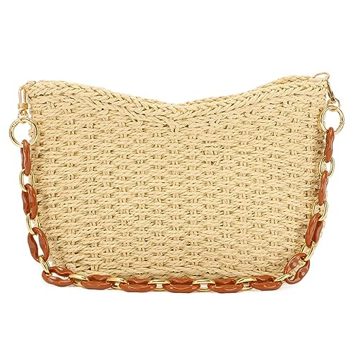 GOKTOW Straw Purse Bag,Woven Handbag,Summer Purse,Raffia Tote CrossBag for Beach Summer Travel，Beige | Amazon (US)