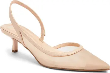 Corina Slingback Half d'Orsay Pointed Toe Kitten Heel Pump (Women) | Nordstrom
