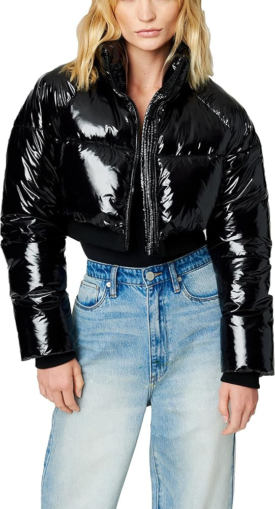 [BLANKNYC] Womens Luxury Clothing Cropped Puffer Jacket, Comfortable & Stylish Coat | Amazon (US)