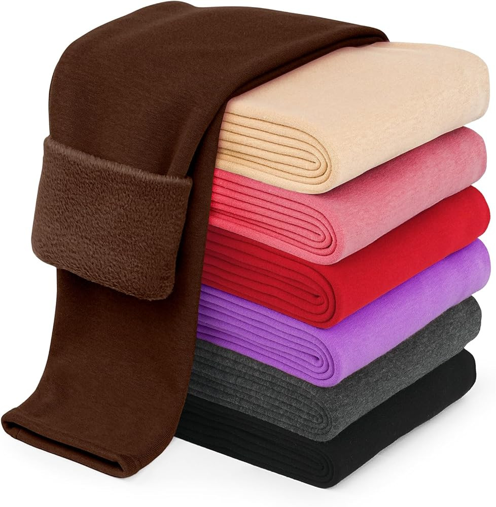 HASMES Girls Fleece Lined Leggings Toddler Winter Warm Thick Leggings for Kids Full Length Pants | Amazon (US)