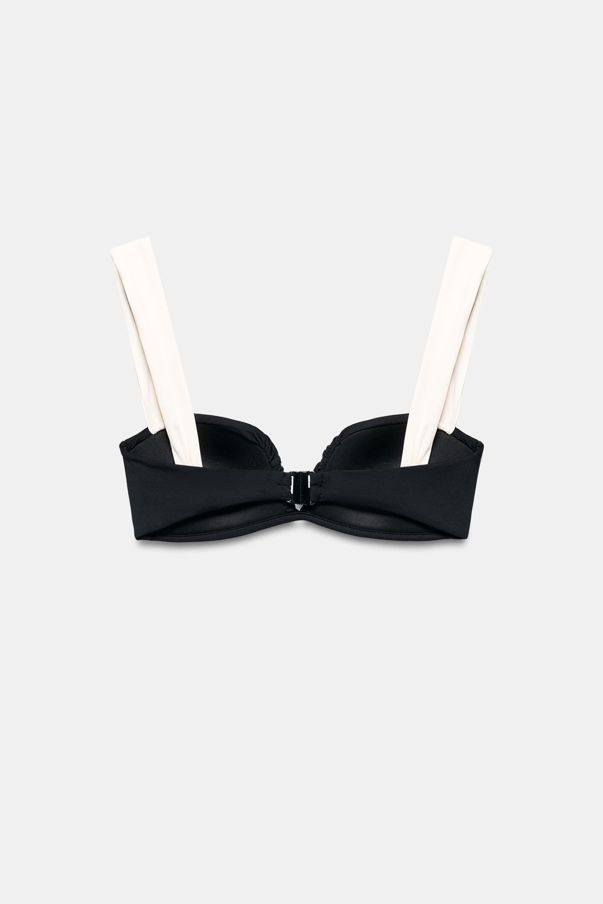 CONTRAST STRAP BIKINI TOP | Zara UK