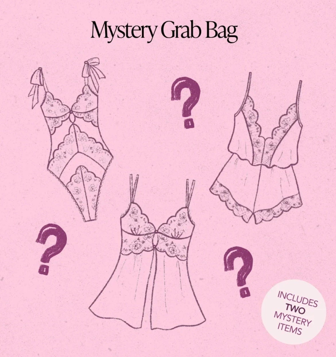 Mentionables is having such a fun sale!! 2 mystery pieces of lingerie for only $40

#LTKselfcare #LTKSaleAlert #LTKWedding
