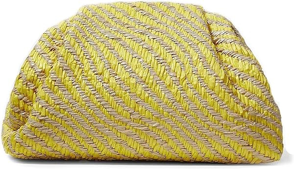 Straw Clutch Purse for Women,Woven Clutch Bags, Pleated Clutch Purse,Fashion Beach bag for Summer... | Amazon (US)