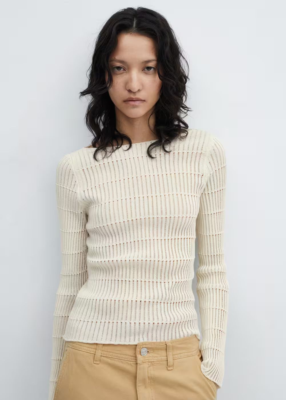 Openwork knit sweater -  Women | Mango USA | MANGO (US)