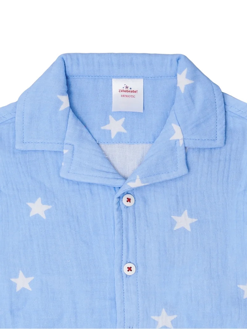 Way to Celebrate Toddler Boy Patriotic Americana Americana Shirt and Short Set, Sizes 12M-5T | Walmart (US)