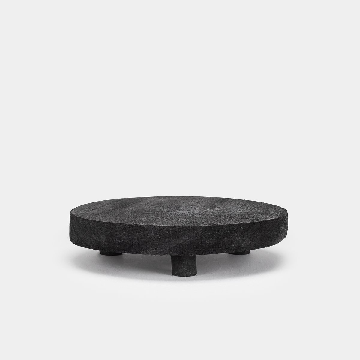 Footed Black Wood Pedestal | Amber Interiors