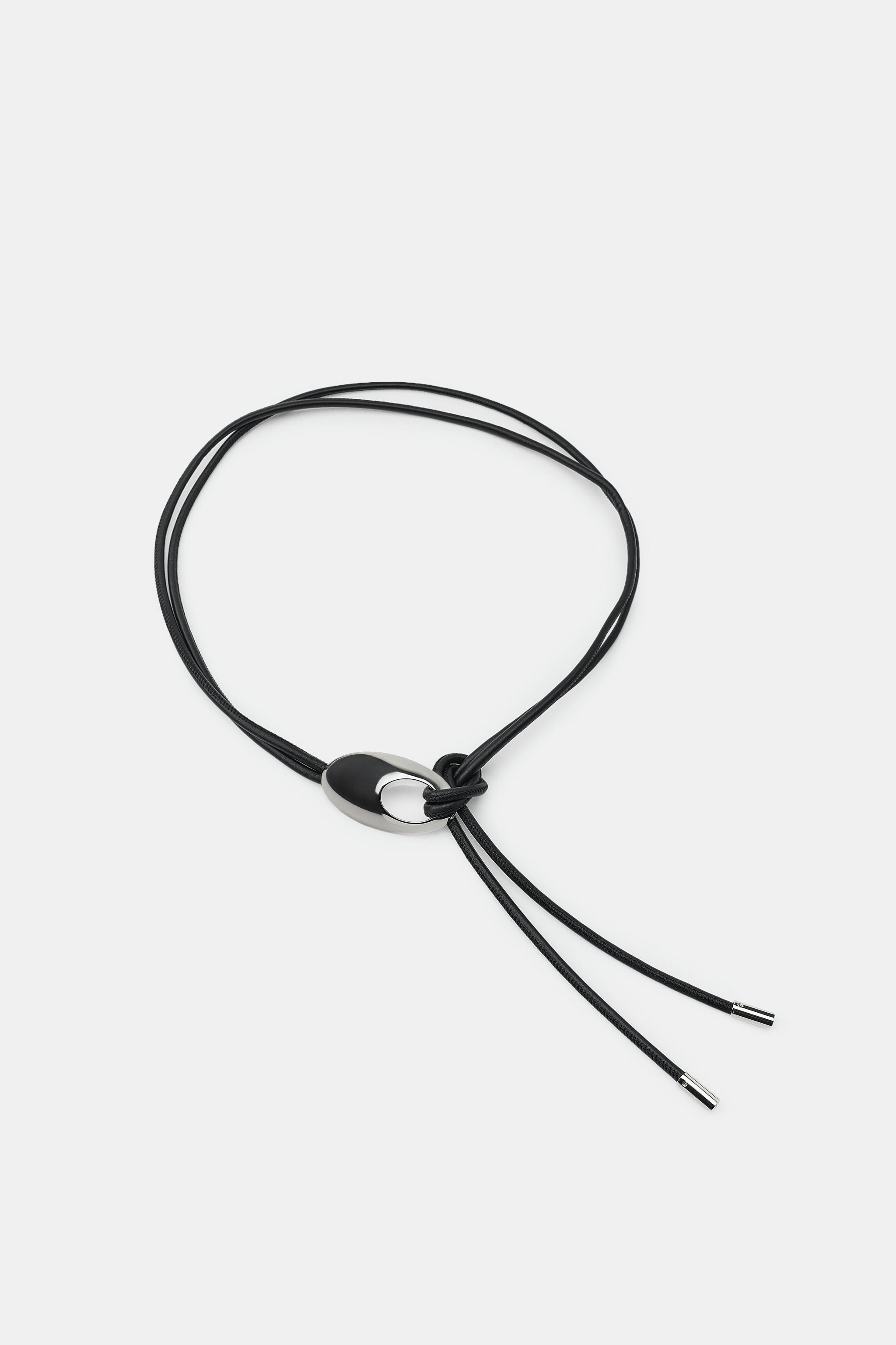 100% LEATHER DOUBLE CORD BELT | Zara US
