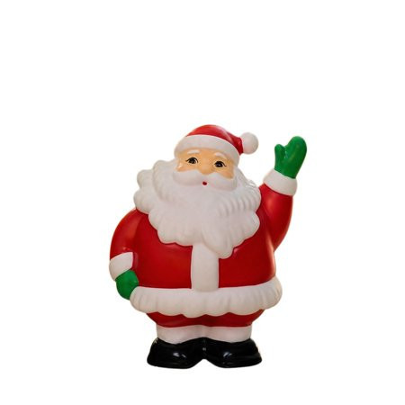 Christmas Santa Blow Mold Figurine, 6.29 Inch Waving Santa Claus with Green Gloves, Red Suit and White Beard, Retro Christmas Decor for Mantel Shelf Tabletop Covered Porch | Walmart (US)