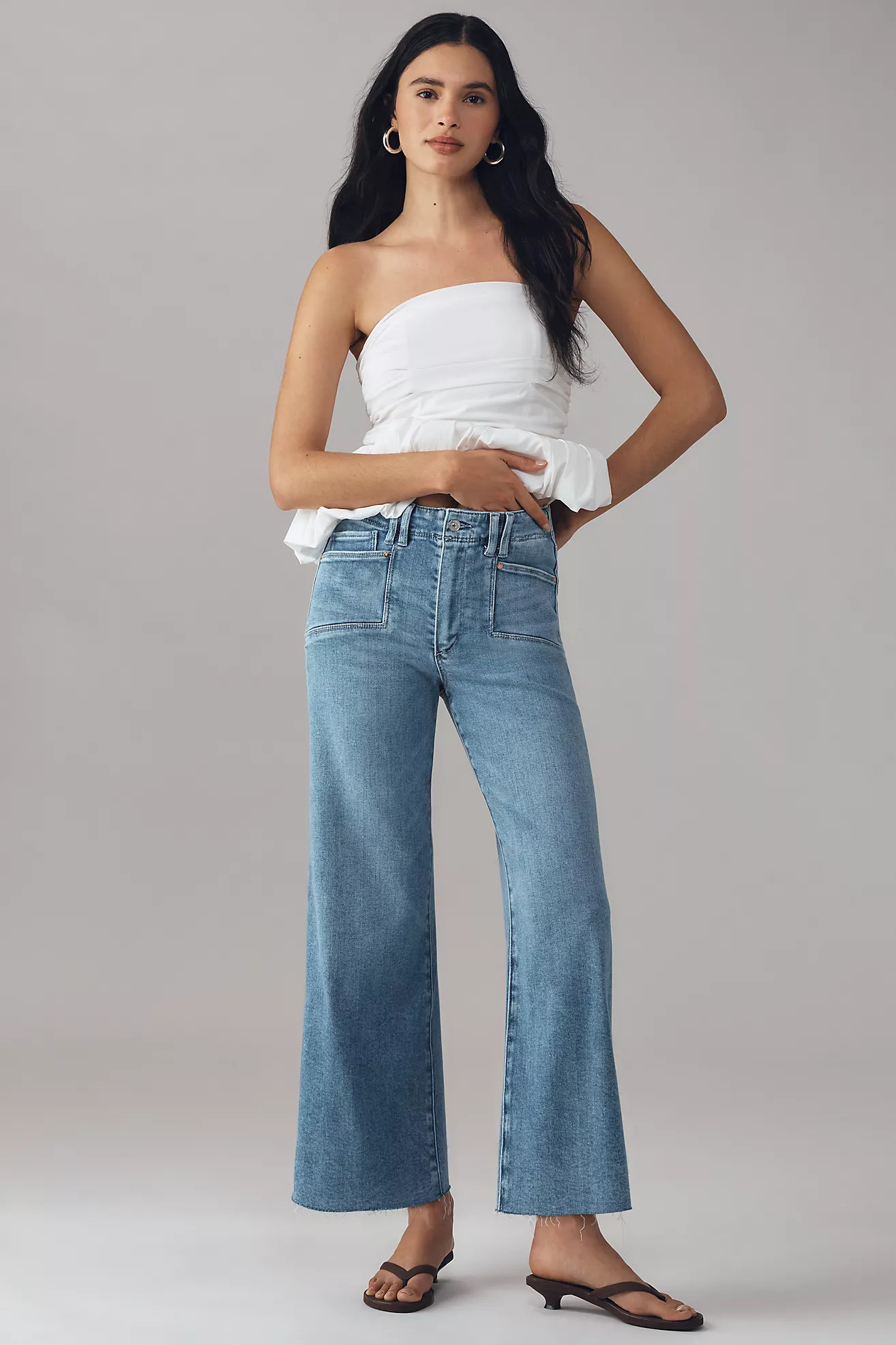 PAIGE Anessa High-Rise Crop Wide-Leg Jeans | Anthropologie (US)