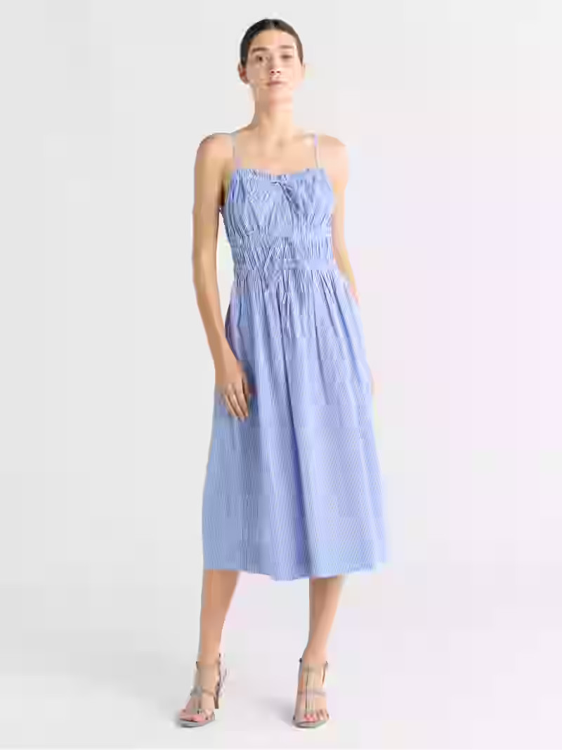 Free Assembly Women's Sleeveless Cotton Midi Dress with Bow Front, Sizes XS-XXL | Walmart (US)