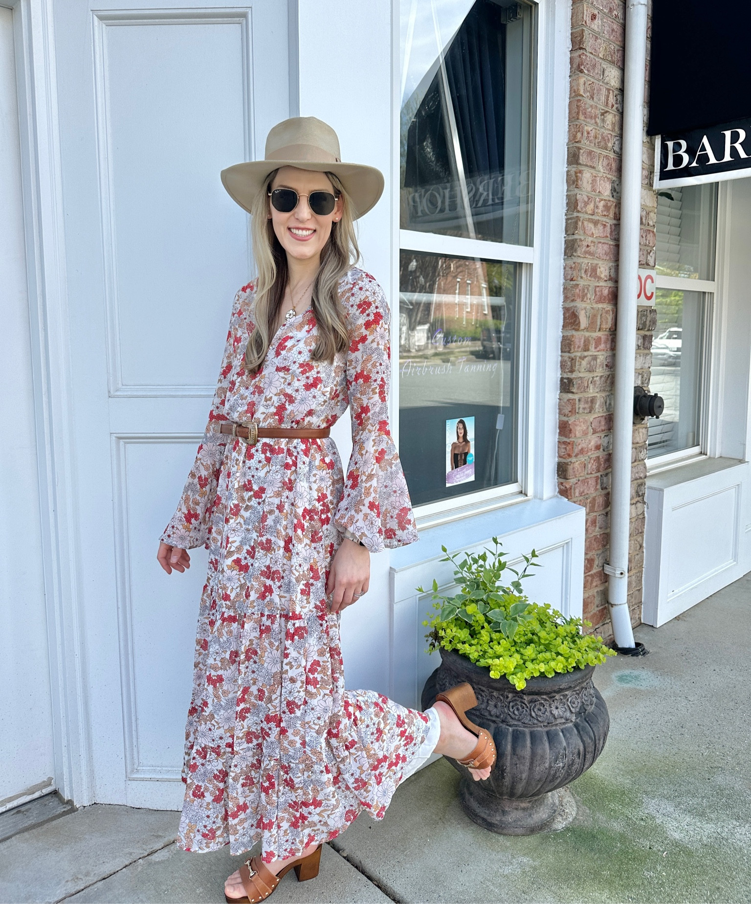 Dress is from a boutique 

Shoes from  TJ MAXX 

Hat - older, linking similar 