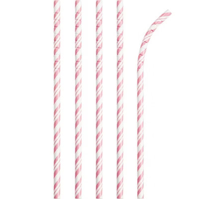 24ct Baby Shower Pink Straws | Target