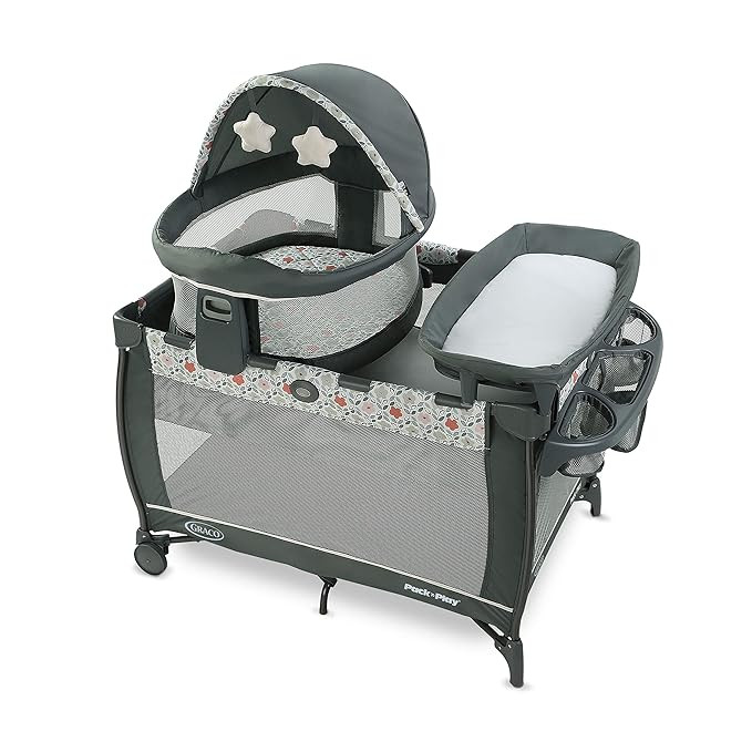 Graco Pack n Play Travel Dome LX Playard | Includes Portable Bassinet, Full-Size Infant Bassinet,... | Amazon (US)