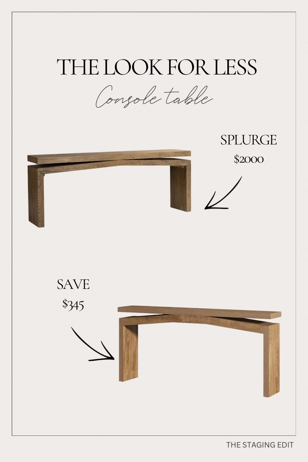 Organic-modern console table with clean lines and warm wood tones. Same sculptural look for less—perfect for entryways or behind a sofa. Splurge vs. save linked.

#LTKhome #LTKcanada