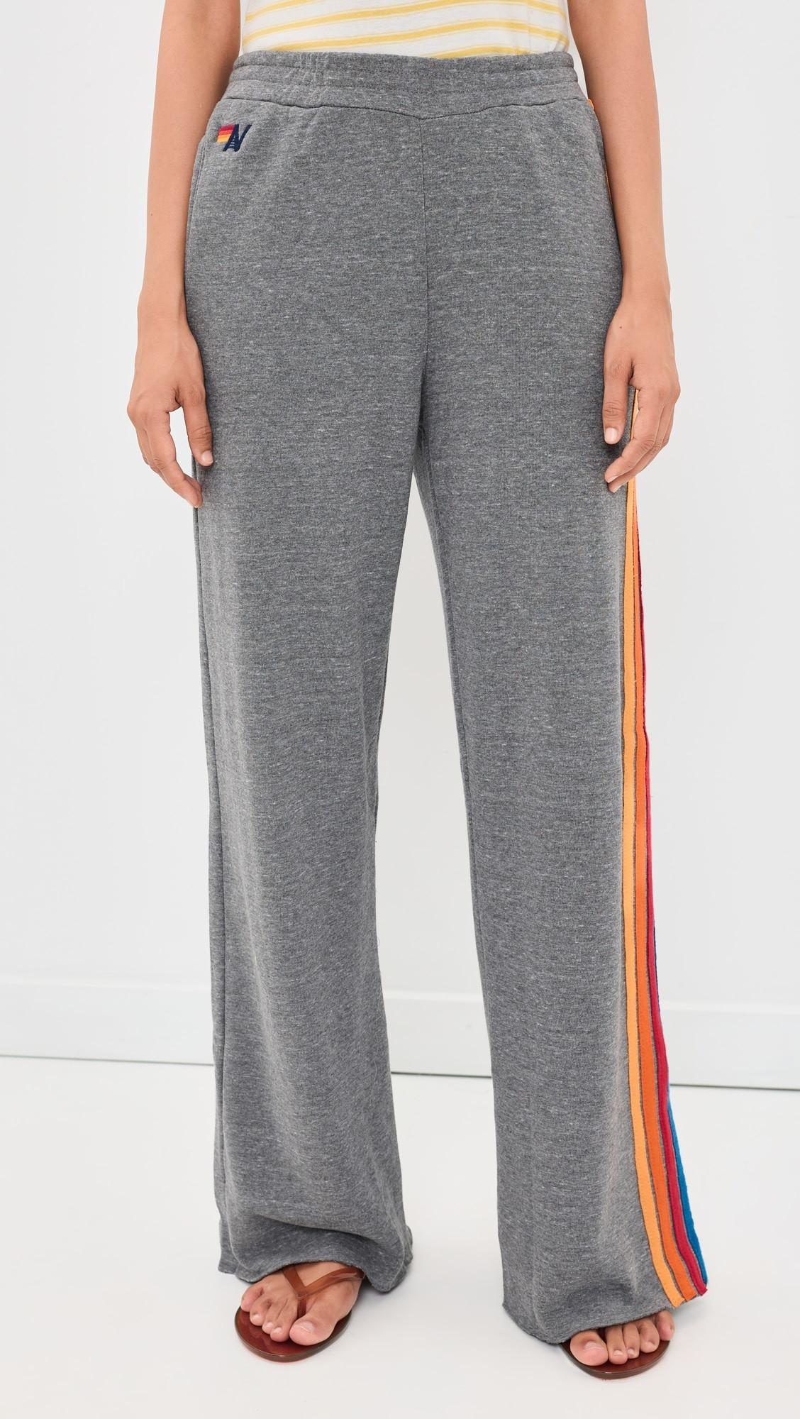Aviator Nation 5 Stripe Wide Leg Sweatpants | Shopbop | Shopbop