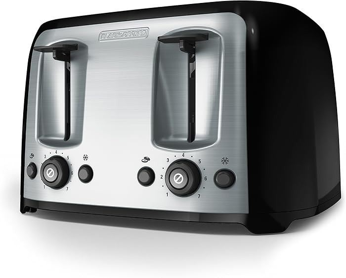 BLACK+DECKER 4-Slice Toaster, Extra Wide Slots, 7 Shade Settings, 1400 Watts, Frozen and Bagel Bu... | Amazon (US)
