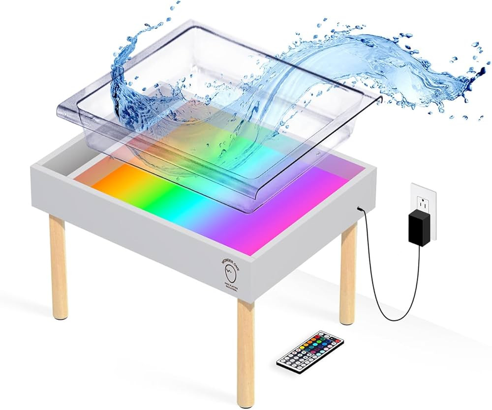 Water Sensory Light Play Activity Box Table for Children Removable Legs Montessori Waldorf Reggio... | Amazon (US)