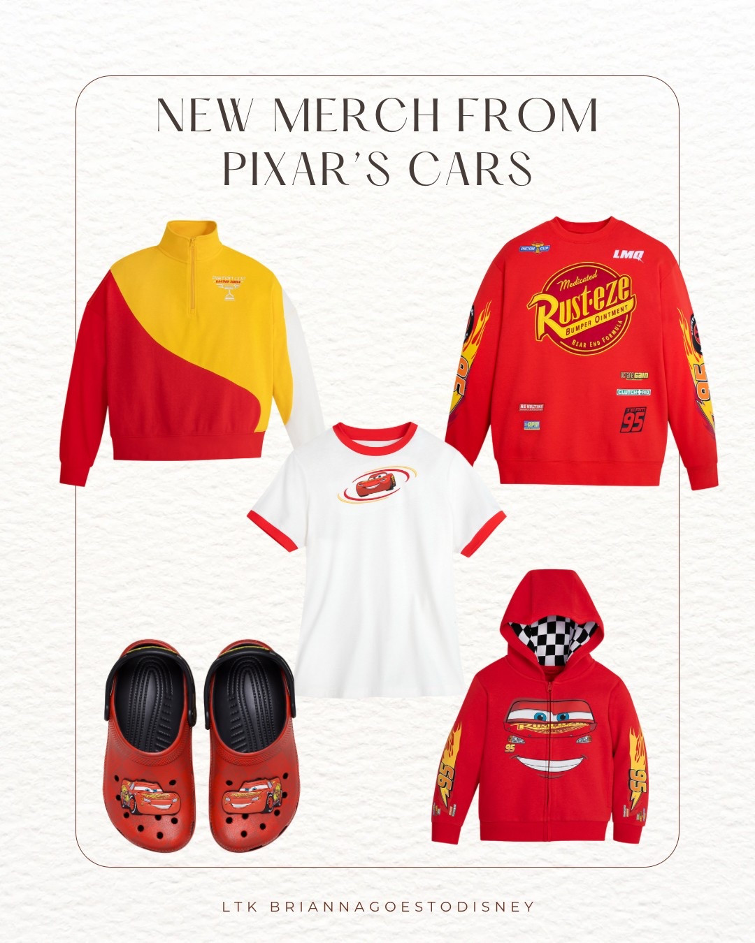 New gear from Pixar’s Cars! ⚡️🏎️

Lightning McQueen 1/4 zip pullover sweatshirt for women - cars | red | yellow | racing stripes | radiator springs | Disney | Walt Disney world | cars pullover sweatshirt for adults | lightning mcquuwn zip hoodie for kids | lightning McQueen ringer t-shirt for women | lightning McQueen clogs for kids by crocs 

#LTKFamily #LTKKids