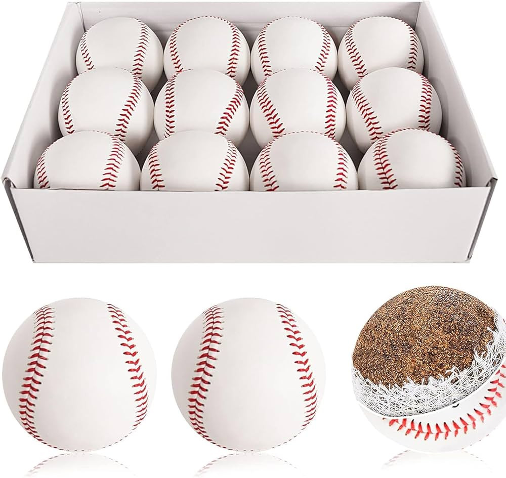 Baseball 12 Ball Pack Practice Training Baseballs for Kids/Youth 9 Inch Baseballs for Pitching Th... | Amazon (US)