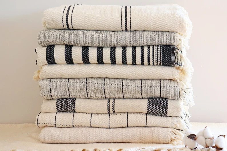 Soft Queen King Bedspread With Tassels, Turkish Organic Cotton Throw Blanket, Cream Sofa Blanket,... | Etsy (CAD)