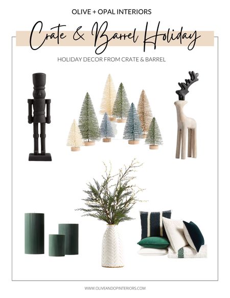 Crate & Barrel has some great options for holiday decor!
.
.
.
Winter Decorations 
Holiday 
Christmas 
Nutcracker 
Bottle Brush Trees
Reindeer 
Candles 
Christmas Greenery 
Holiday Pillows 


#LTKSeasonal #LTKhome #LTKHoliday