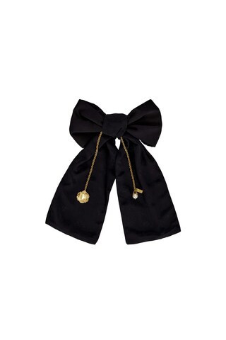 Chloe Charm Hair Bow in Black | FWRD 