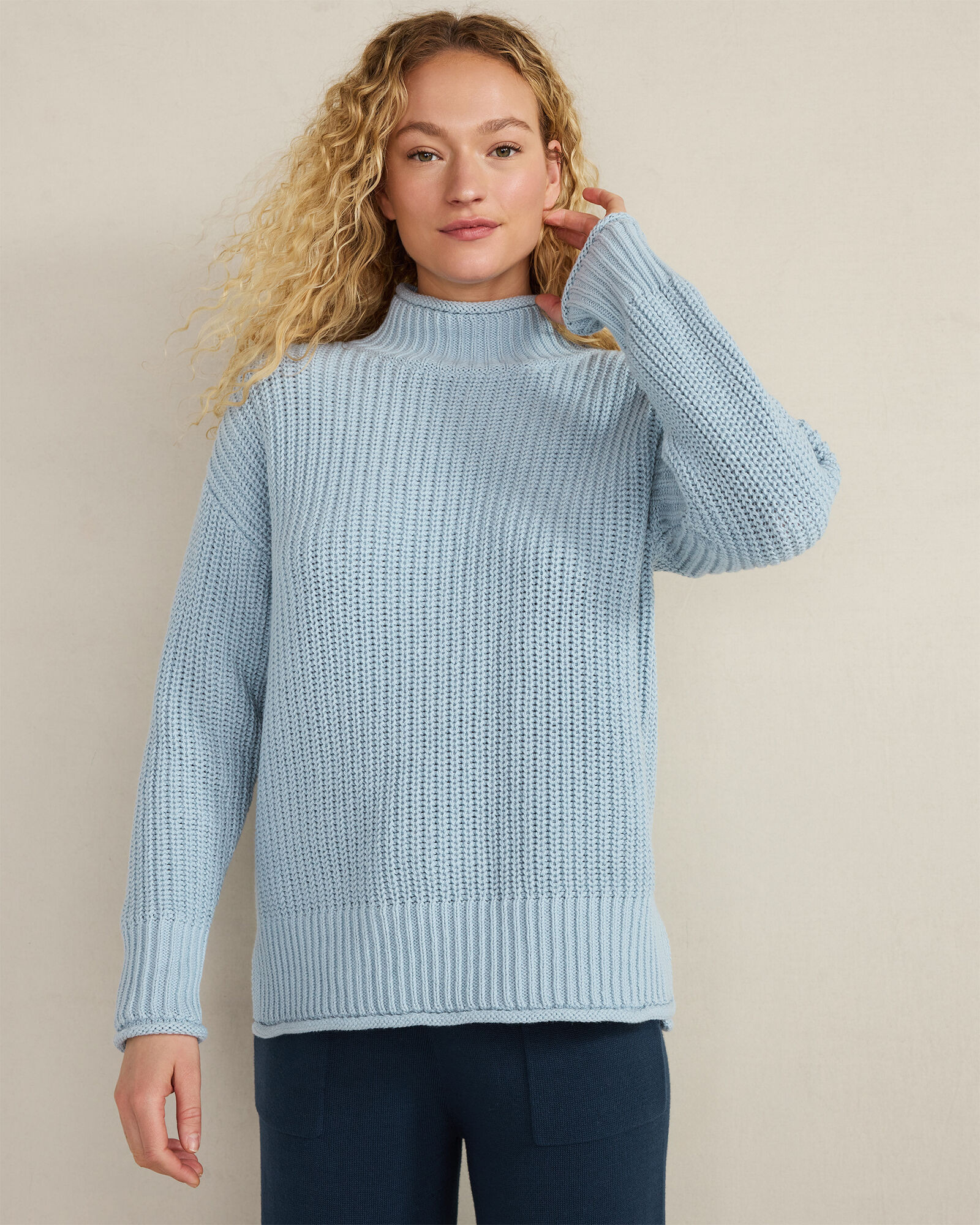 Organic Cotton Roll Neck Sweater | Haven Well Within