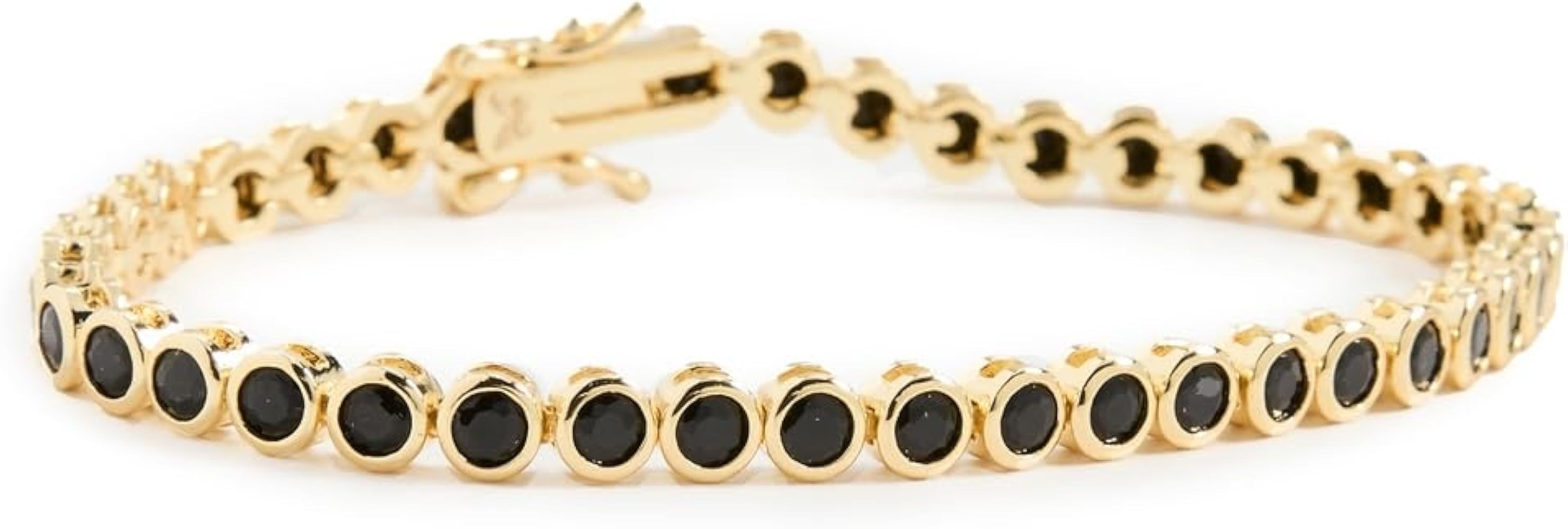 ADINA EDEN Women's Onyx Bezel Tennis Bracelet | Amazon (US)