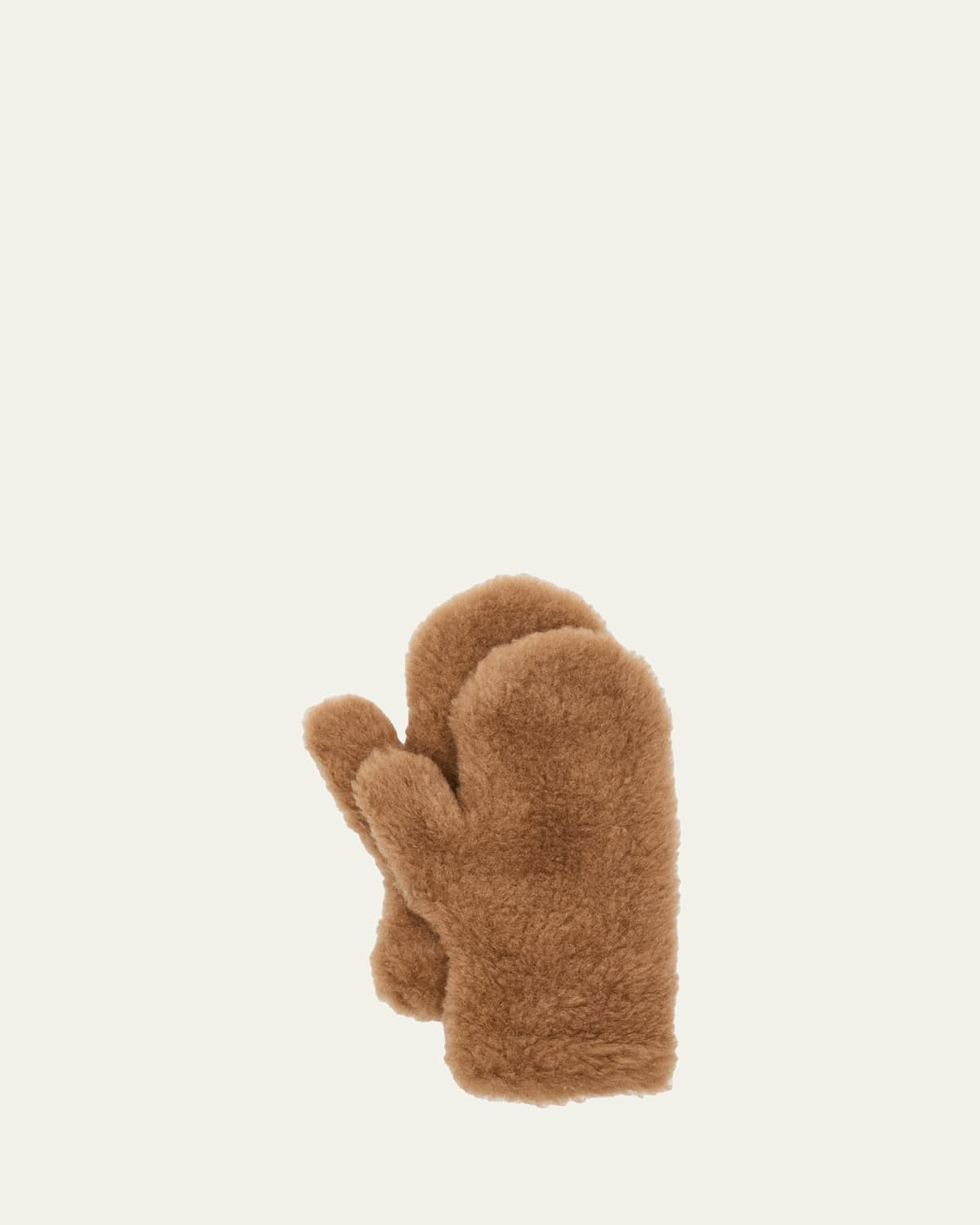 Camel Teddy Fabric Mittens | Bergdorf Goodman