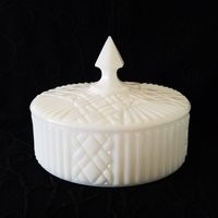 Vintage Milk Glass Covered Dish, Casserole, Pressed One-Of-A-Kind | Etsy (US)