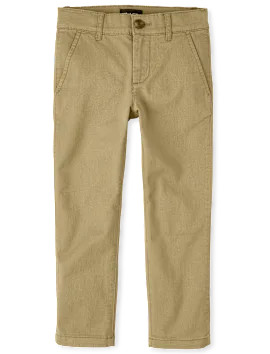 Boys Uniform Stretch Skinny Chino Pants - flax | The Children's Place
