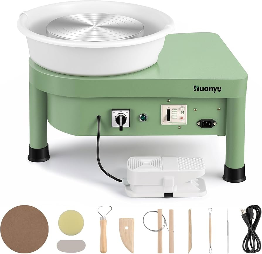 Huanyu Pottery Wheel Machine 25 cm/10" with Foot Pedal, Electric Ceramic Forming Machine with Det... | Amazon (US)