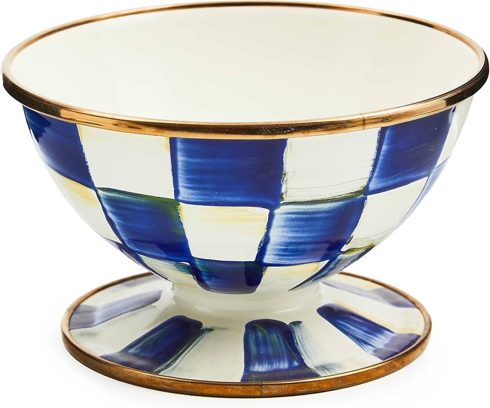 MACKENZIE-CHILDS Enamel Ice Cream Bowl, Serving Bowls for Entertaining, 2-Cup Capacity, Blue-and-... | Amazon (US)