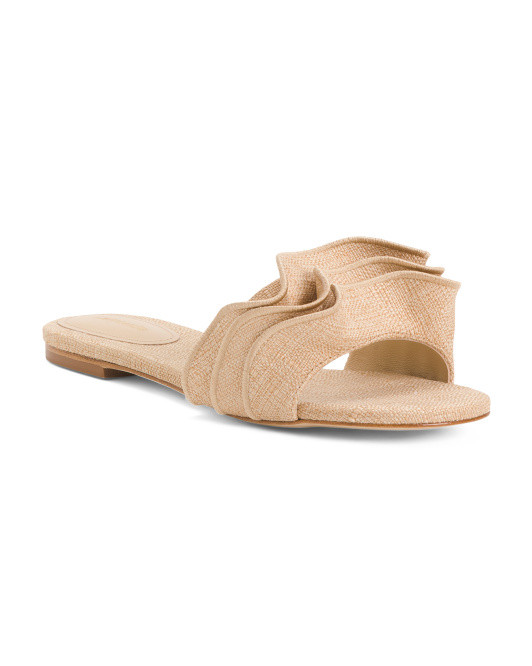 Handmade In Brazil Ivy Ruffle Flat Sandals | TJ Maxx