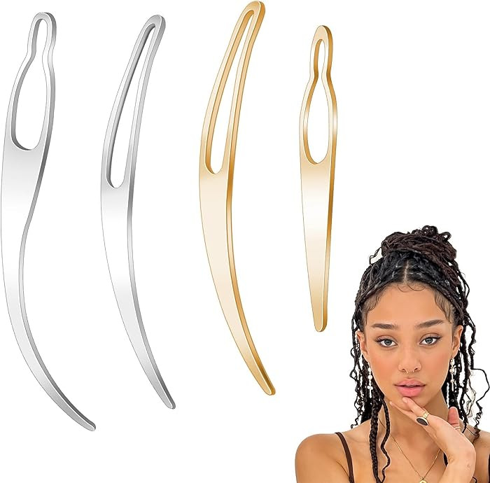 4pcs Sisterlock Retighten Tool for Locs,Metal Crochet Hook Hair Extensions Tool for Hair Repair D... | Amazon (US)