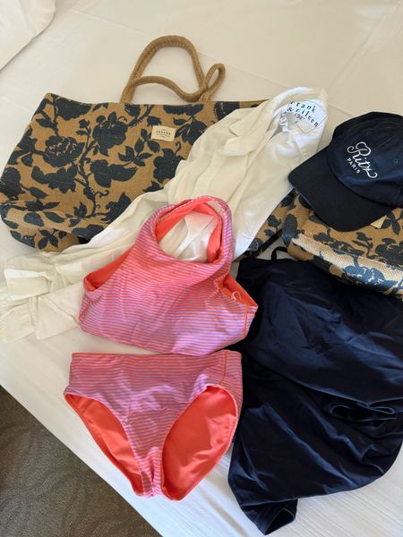 Pool Accessories for London and myself
Girls Suit/athleta
My navy suit/j.crew
Ritz Paris hat from Frame 
Frank and Eileen Button Up/size small 
Spring Break 

#LTKswim #LTKover40 #LTKtravel