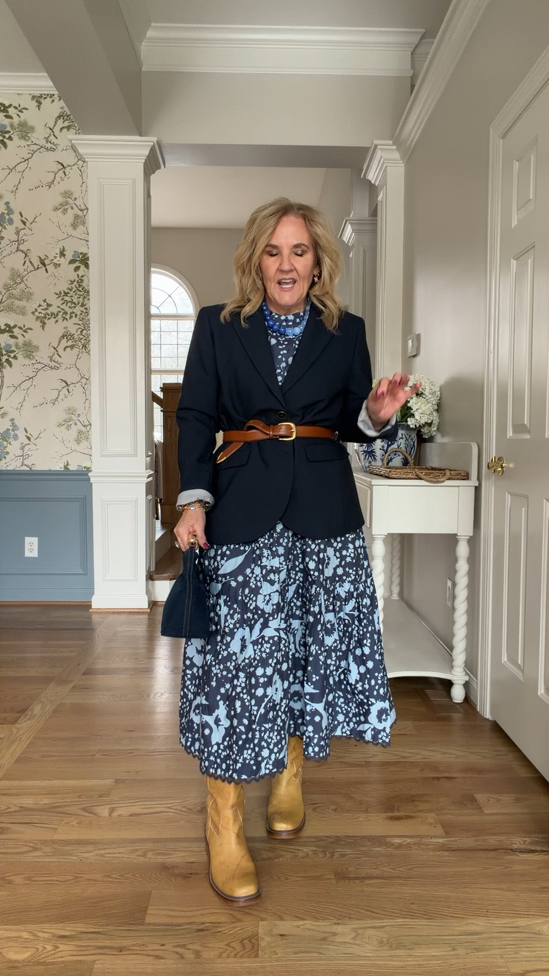 Ann Taylor tryon. Oh my these are great just check out my sizing recommendations below
Floral blouse size medium
Floral skirt medium petite
Navy blazer size 10, petite
Printed jeans, size 8 petite and they do not have any stretch. Eight petite gave me a little bit of rum for movement through the tummy and the bum area so I’d say they’re true to size. But if you don’t like jeans that don’t have stretch. These aren’t for you. I love them!
Polo a collar sweater size medium
Leisure set I’m wearing a medium in the top and a medium petite in the bottom. If you’re getting the light color, I would size up in the bottom.
Denim shirt jacket is a heavier denim. It’s definitely not a shirt to be tucked in. It’s very structured and I love it as a jacket. I did size up to a large and I’m glad I did.

New arrivals spring styles, new denim, baby shower dress spring skirt, vacation outfit outfits

#LTKPetite #LTKOver40 #LTKSaleAlert